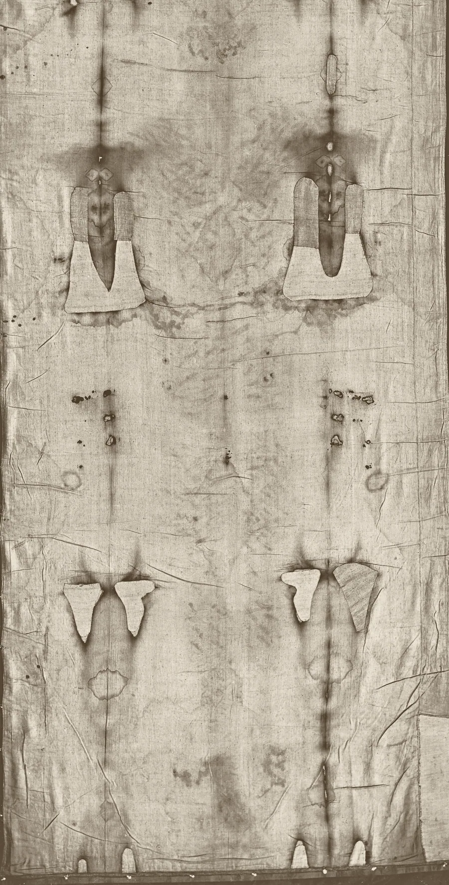 Back image of the man on the Shroud, negative view